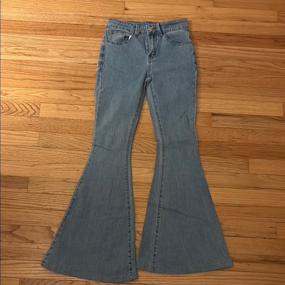 SHEIN Light Blue Flare Jeans